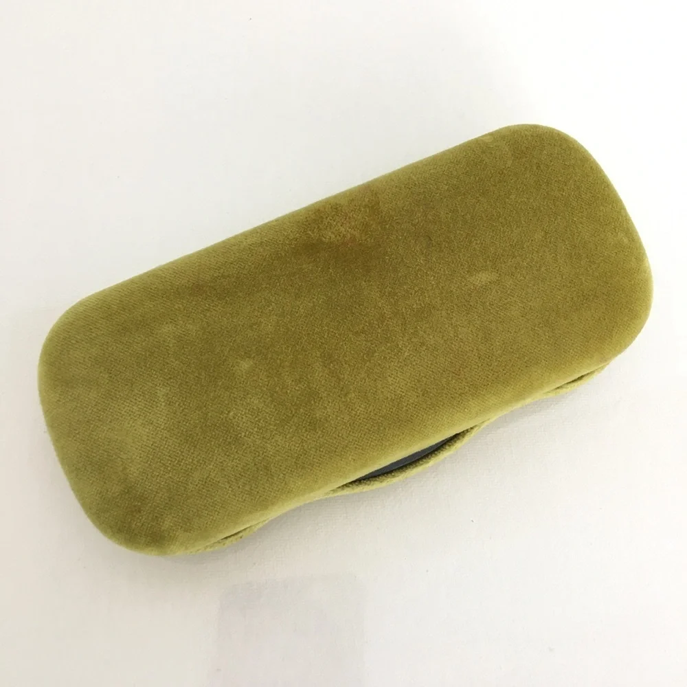 GUCCI Hard Clamshell Replacement Eyeglass Case Lime Green Velour Sunglasses Case
